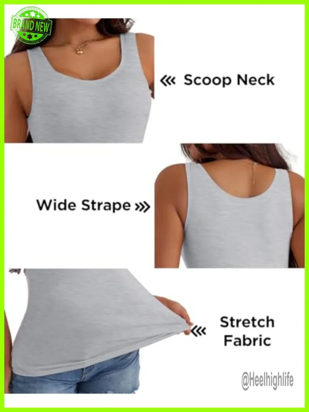 2-Pack Women's Built-in Bra Tank Tops Sleeveless Cami Shirts